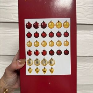 IKEA VINTERFINT
Tree ornament set of 32, bauble mixed shapes/red gold